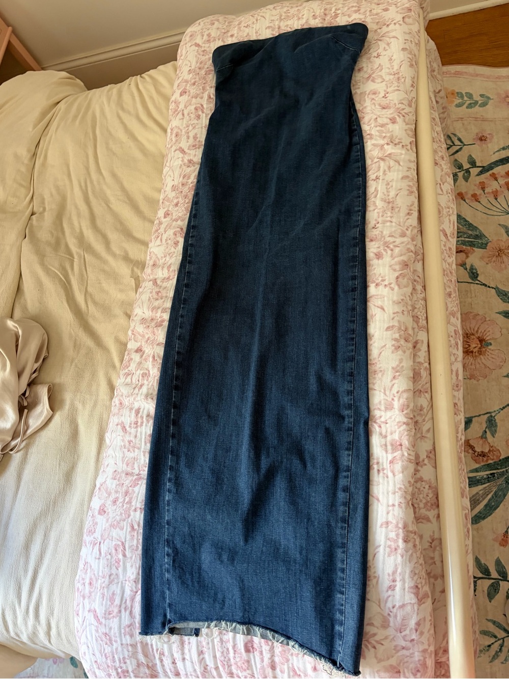 Zara Dark Blue Jean Women's Strapless Dress